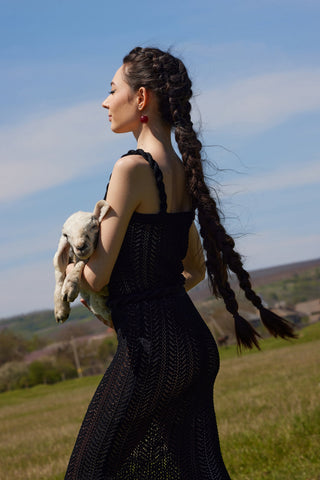 Openwork Dress with Detachable Belt