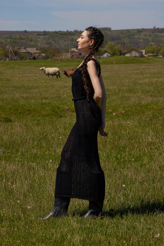 Openwork Dress with Detachable Belt