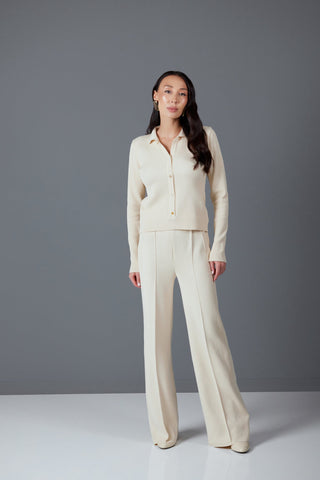 Set: Polo with Statement Buttons & Trousers