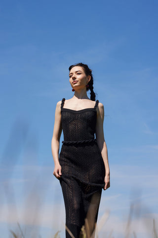 Openwork Dress with Detachable Belt