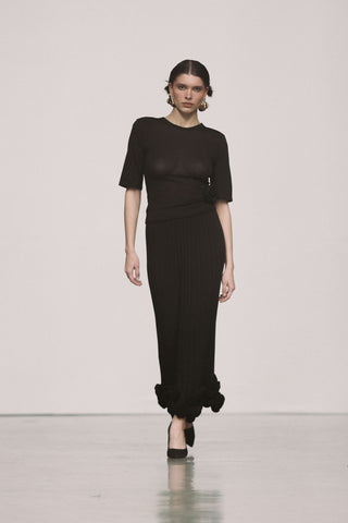 Set: Floral Handcrafted T-Shirt and Skirt