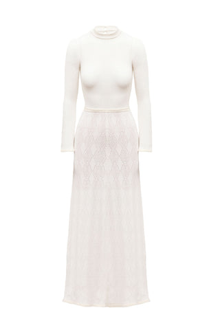 Full-length intarsia maxi dress